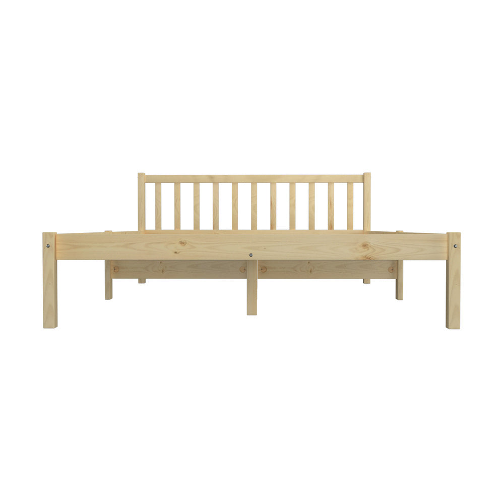 Solid Wood Bed Frame Minimalist Strong Bedroom Base