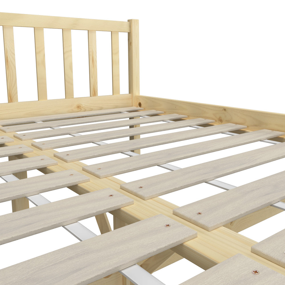 Solid Wood Bed Frame Minimalist Strong Bedroom Base
