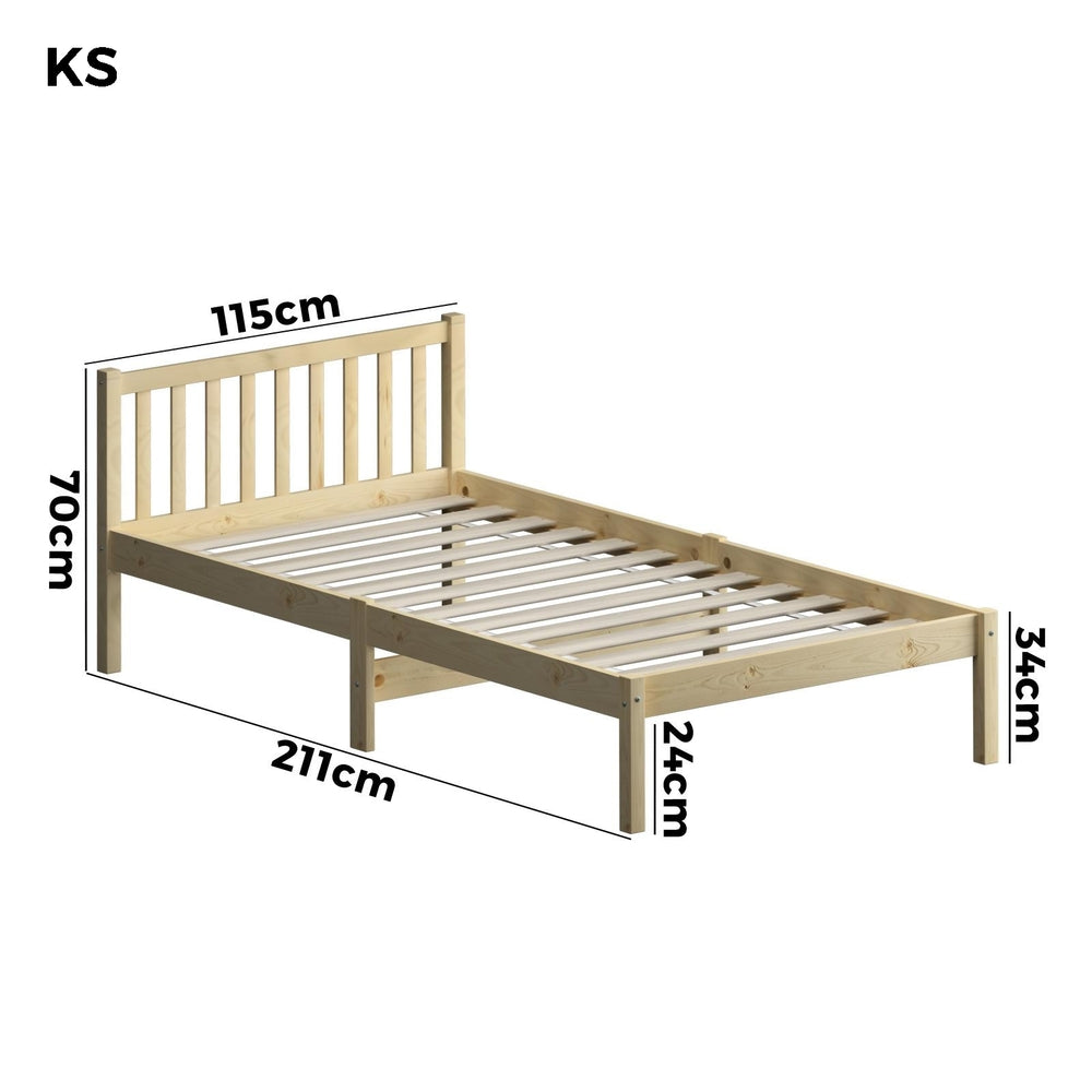 Wooden Bed Frame King Single/Queen/Single with Headboard