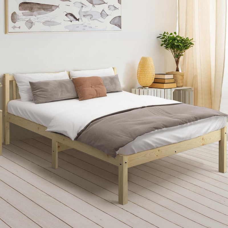 Wooden Bed Frame King Single/Queen/Single with Headboard with Wooden Bed Frame