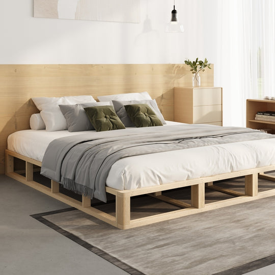 Wooden Bed Frame King Size Cage like Base