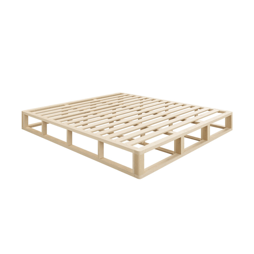 Wooden Bed Frame King Size Cage like Base