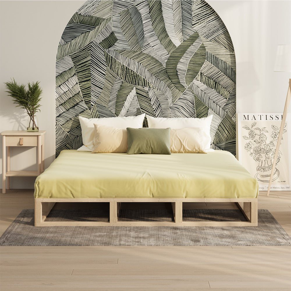 Wooden Bed Frame King Size Cage like Base