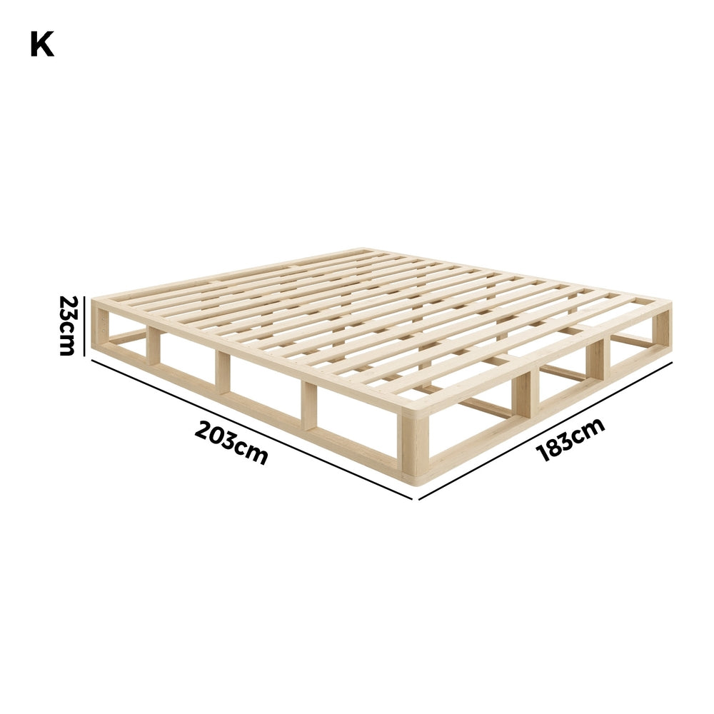 Wooden Bed Frame King Size Cage like Base