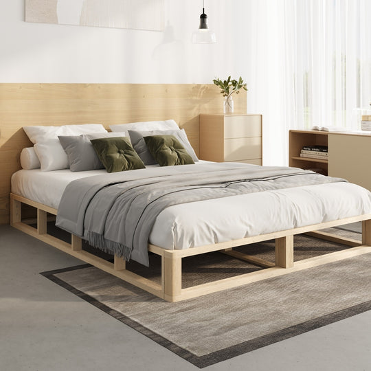 King Single Wooden Bed Frame Cage-like Base