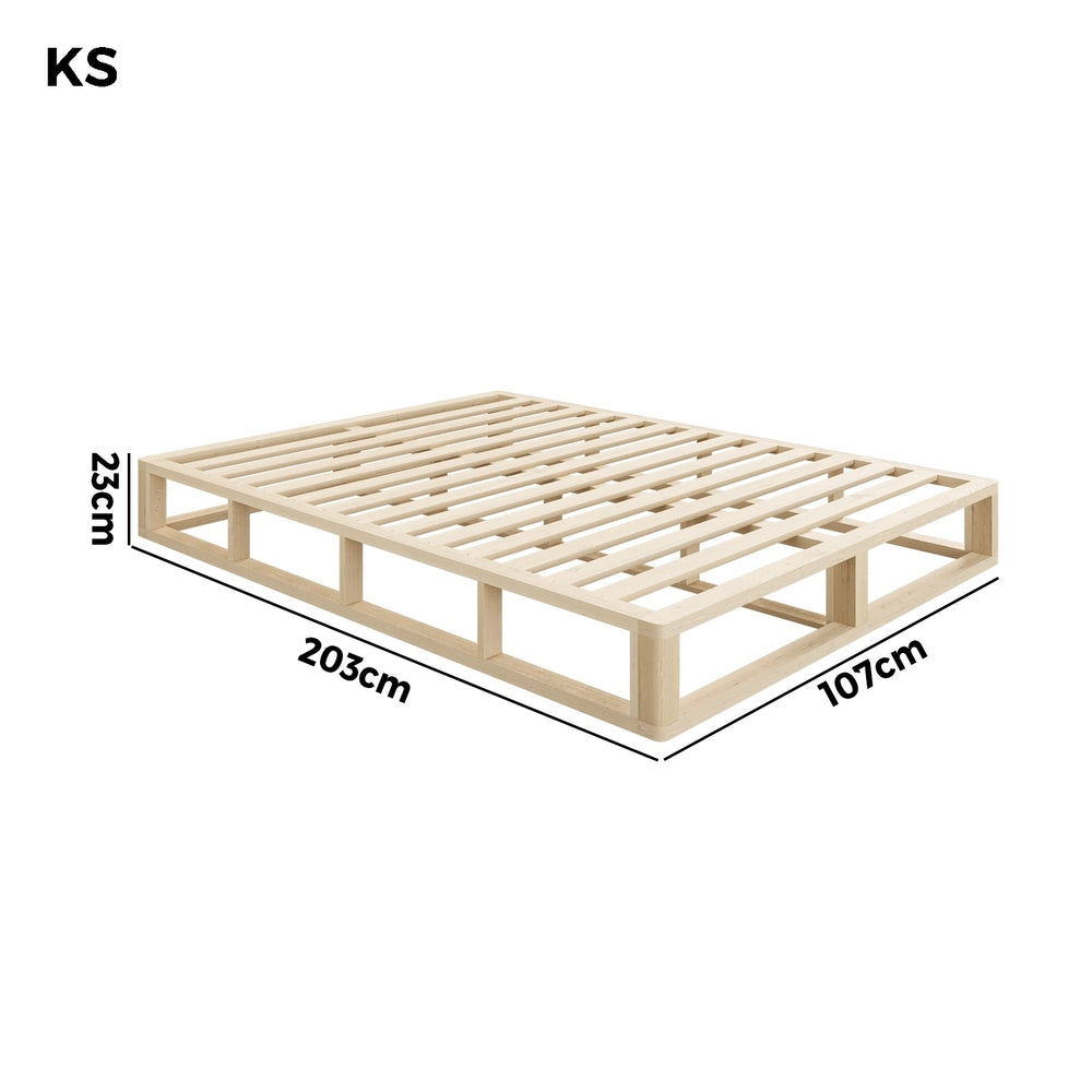King Single Wooden Bed Frame Cage-like Base