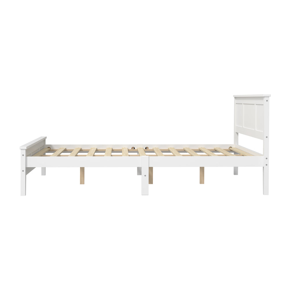 King Wood Bed Frame White 213x193x94cm