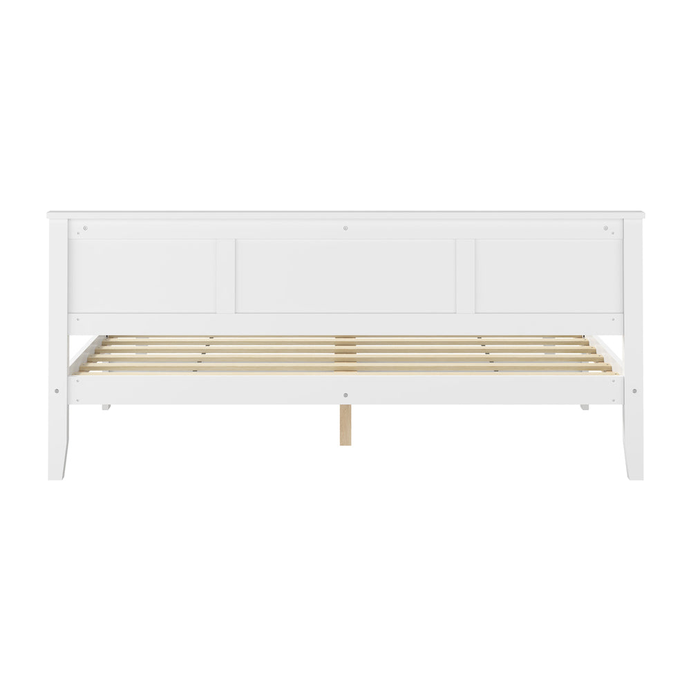 King Wood Bed Frame White 213x193x94cm