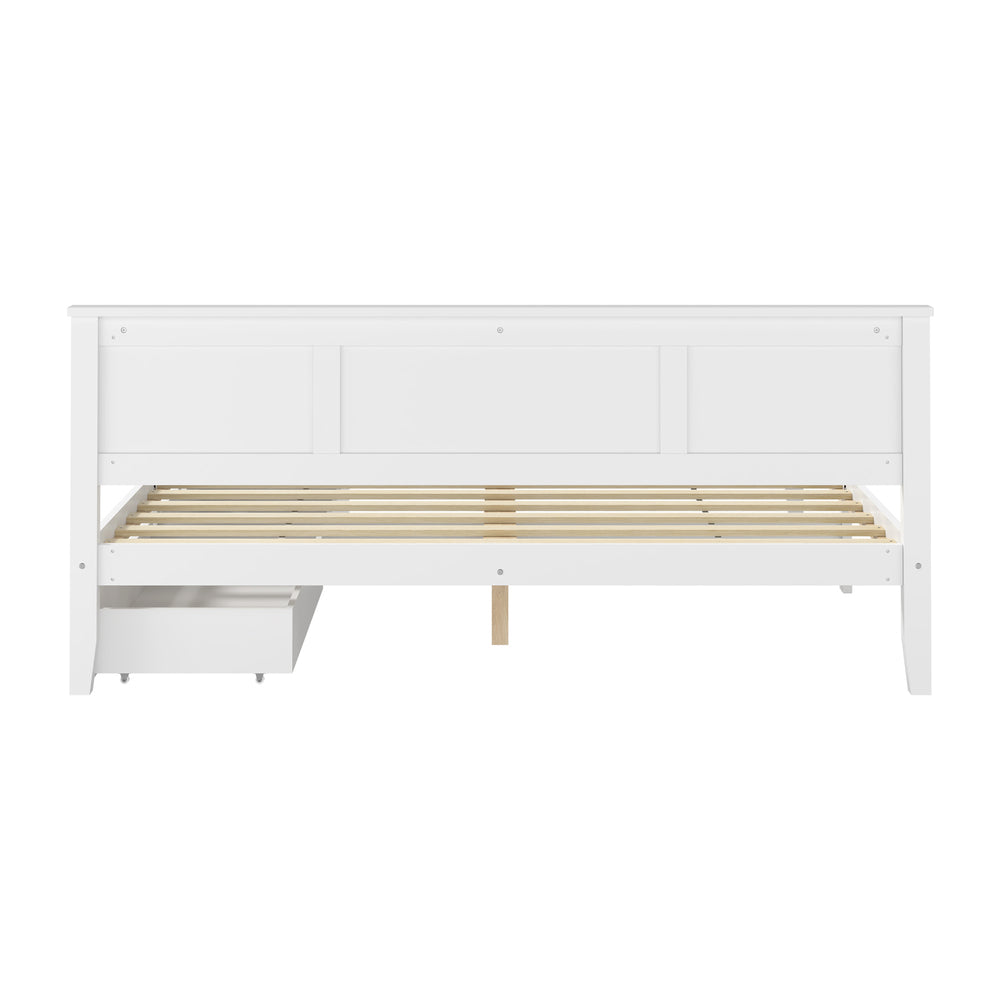 King Wooden Bed Frame White 213x193x94cm