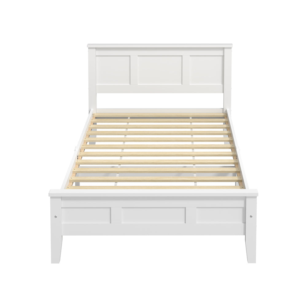 King Single Bed Frame White 213x117x94cm