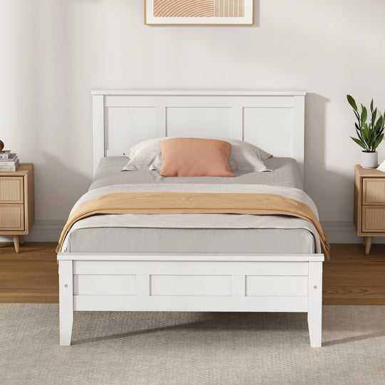 King Single Bed Frame White 213x117x94cm