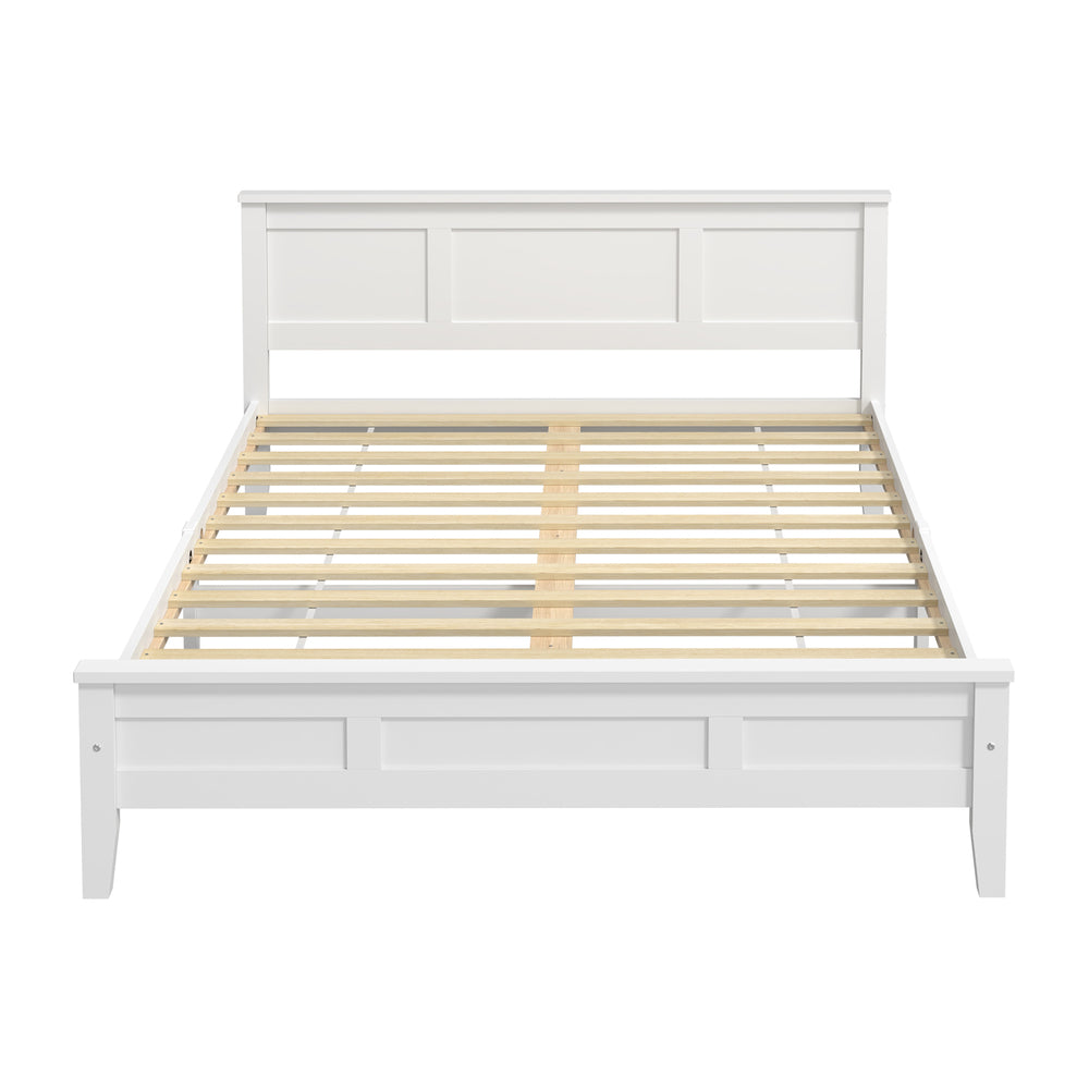 Queen Wood Bed Frame White 213x163x94cm