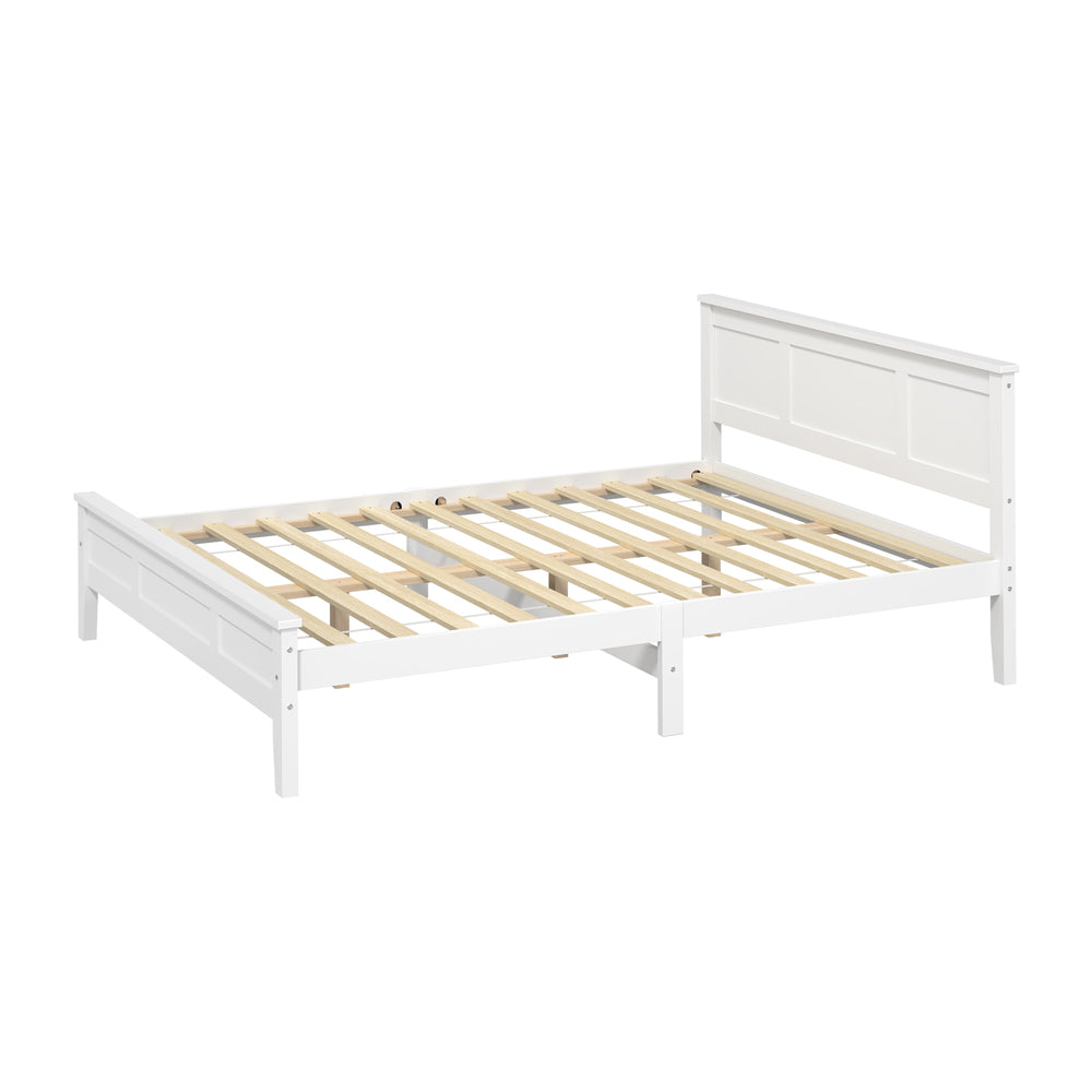 Queen Wood Bed Frame White 213x163x94cm