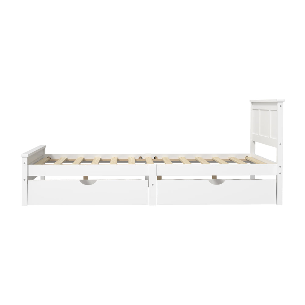 White Wooden Queen Bed Frame 213x163x94cm