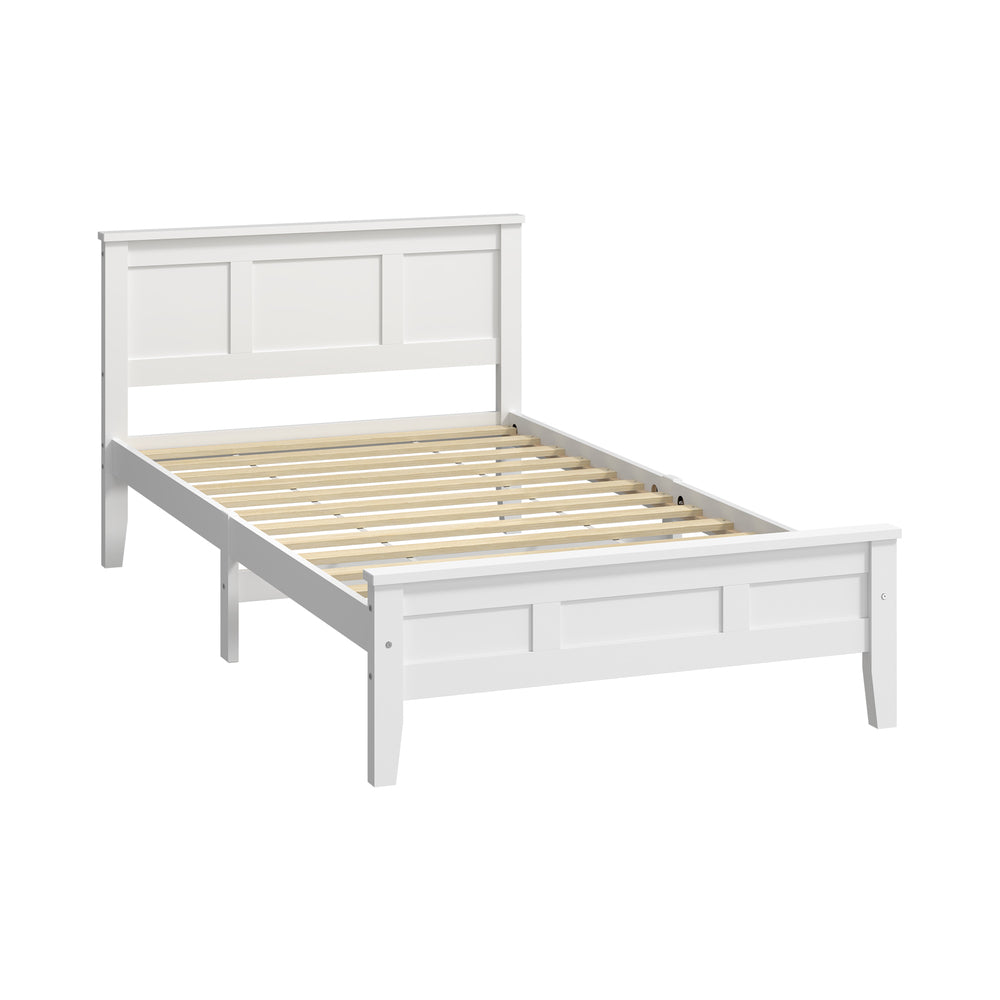 White Wood Bed Frame Classic 199x101x94cm