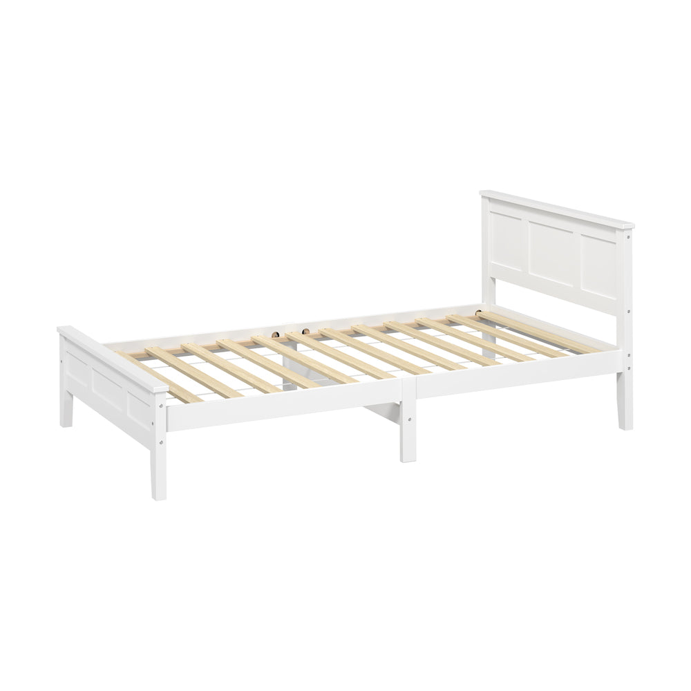 White Wood Bed Frame Classic 199x101x94cm