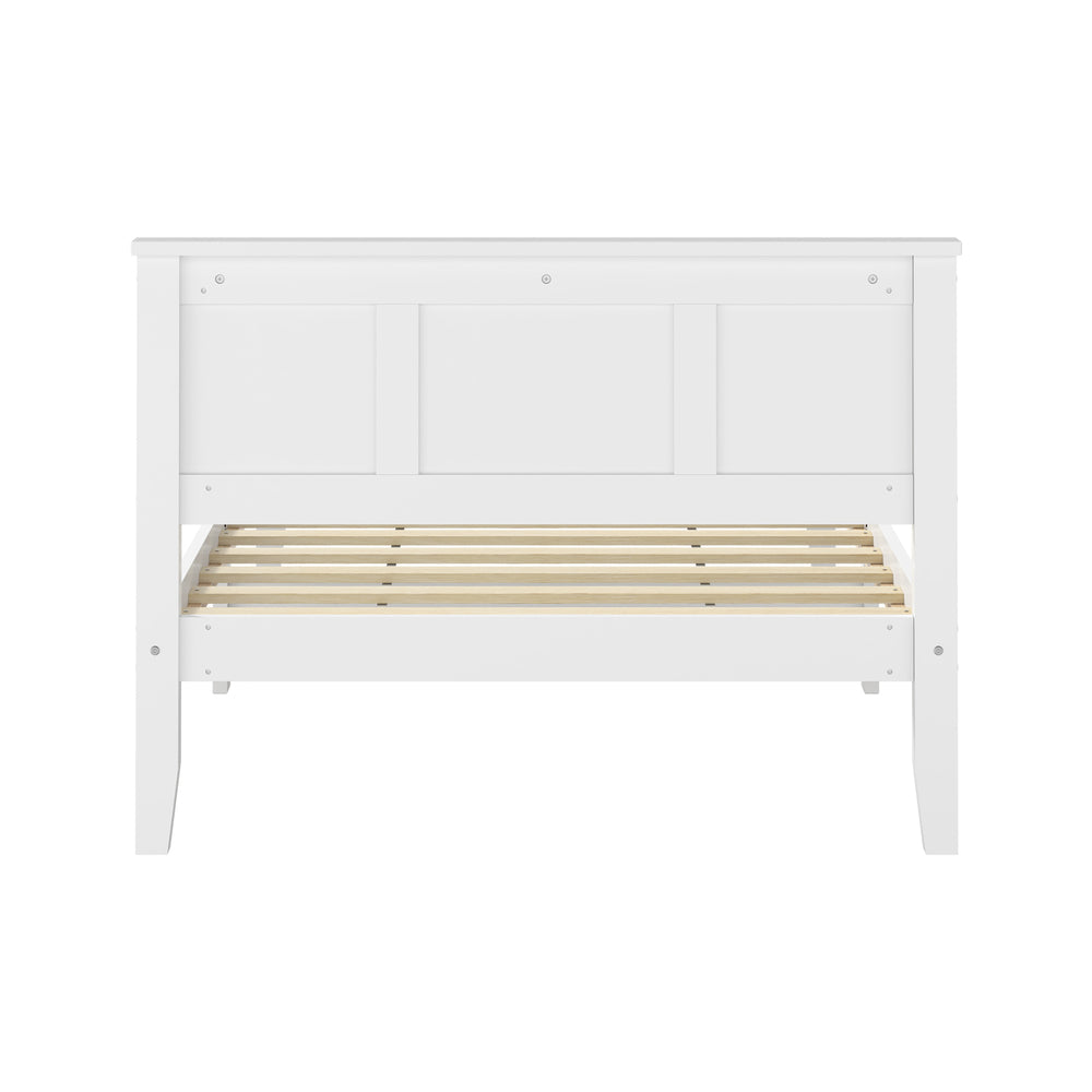 White Wood Bed Frame Classic 199x101x94cm