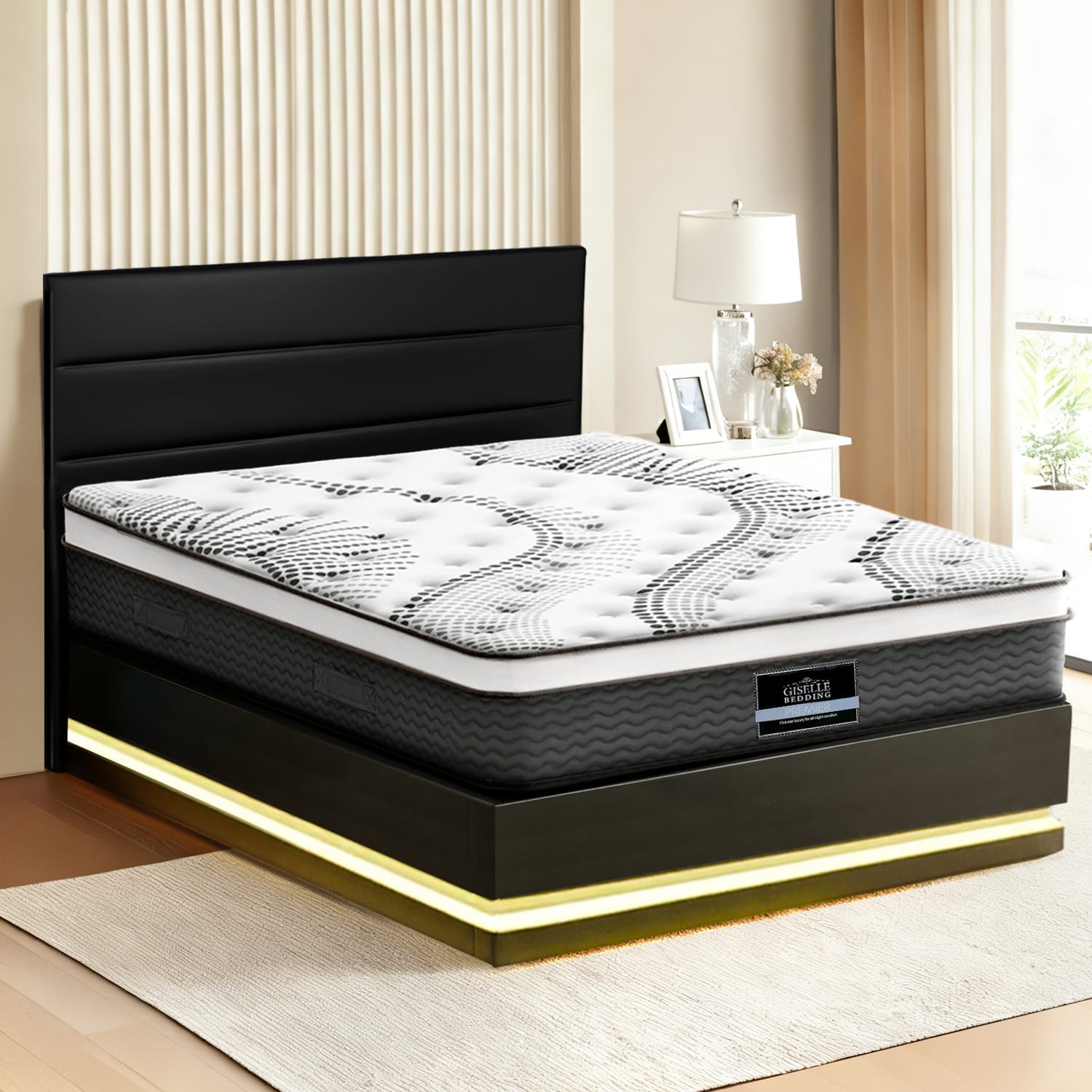 Queen Bed Frame With Led Lights 190x137cm