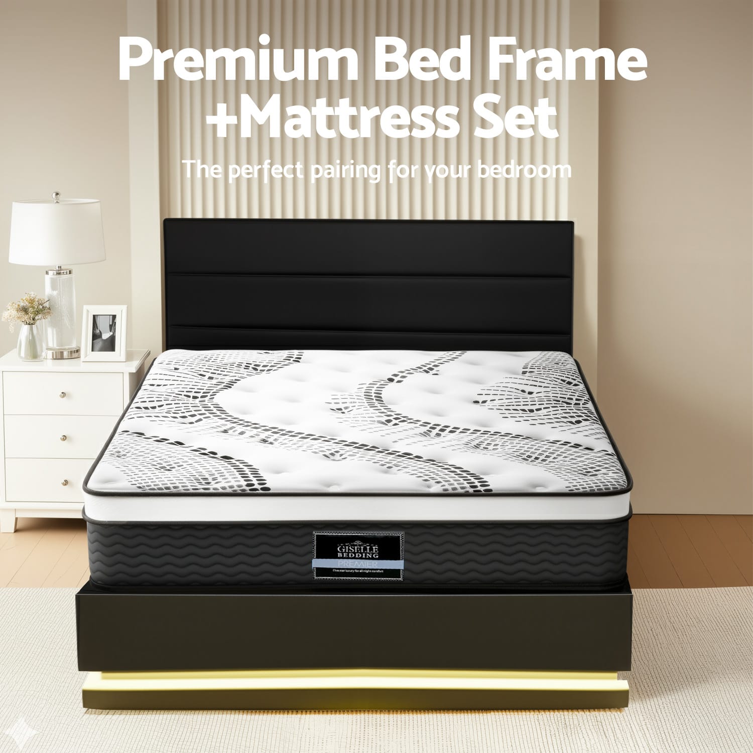 Queen Bed Frame With Led Lights 190x137cm