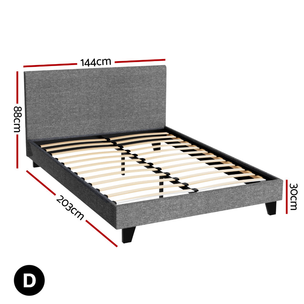 Double Bed Frame Grey Timber Mattress Base