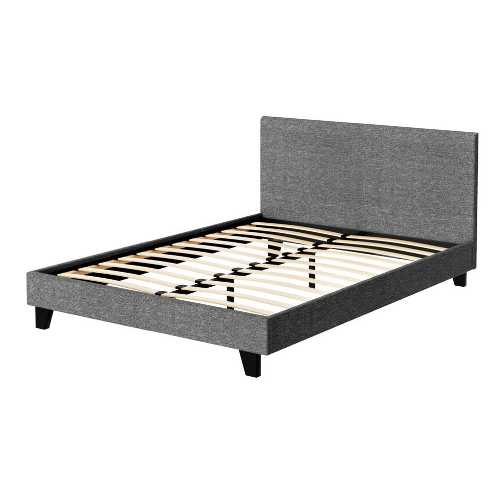 Double Bed Frame Grey Timber Mattress Base
