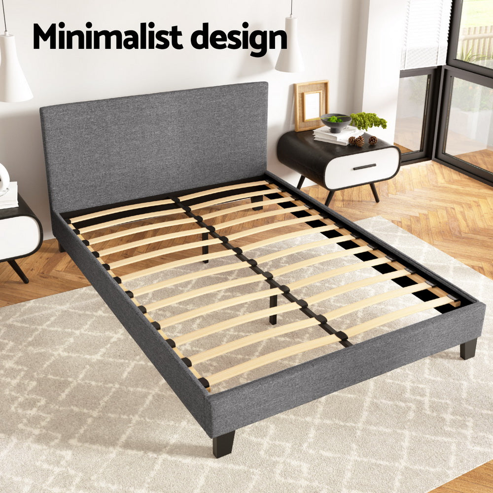 Double Bed Frame Grey Timber Mattress Base