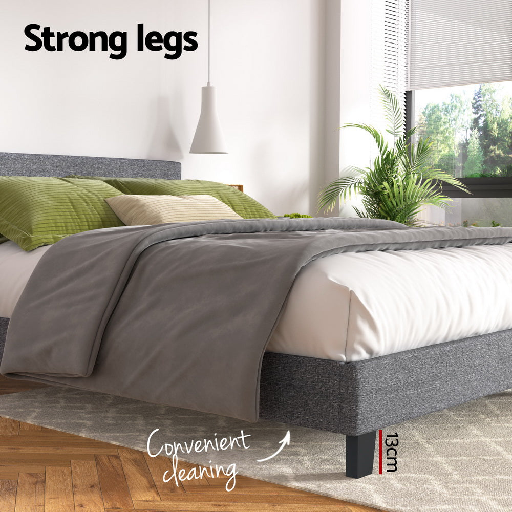 Double Bed Frame Grey Timber Mattress Base