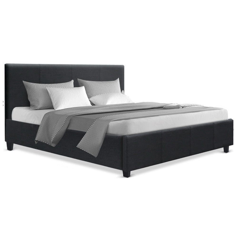 Queen Bed Frame Charcoal Timber Mattress Base