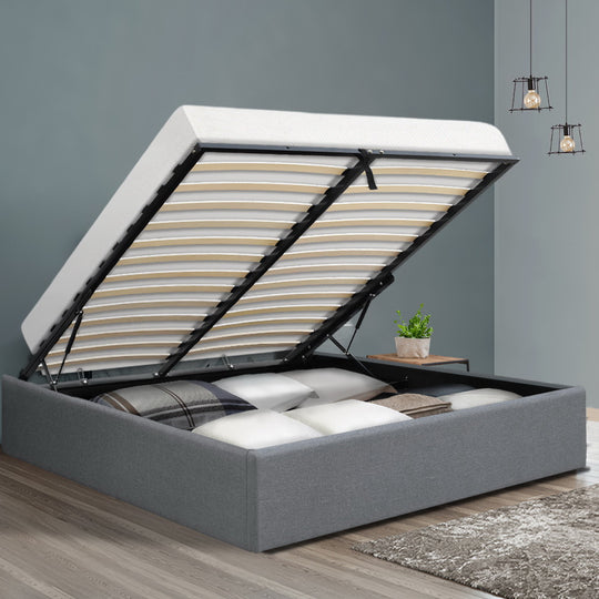 Full Size Gas Lift Bed Frame Base With Storage | Paypal
