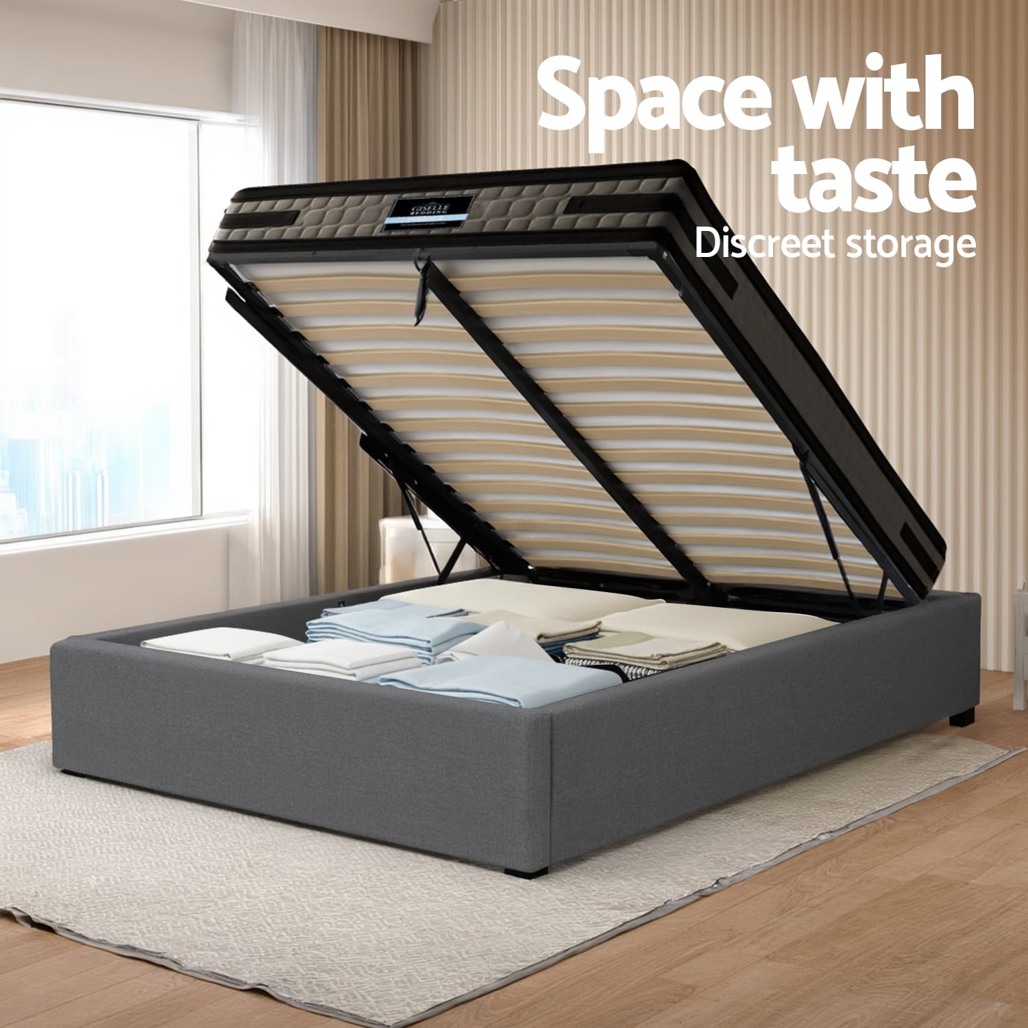 King Single Bed Frame With Storage 203x107cm