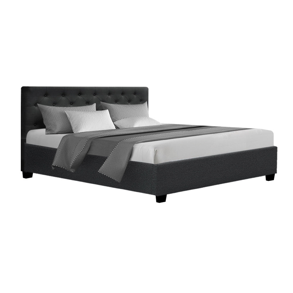 Charcoal Vila gas lift queen bed
