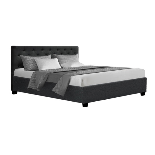 Charcoal Vila gas lift queen bed