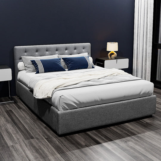 Grey Vila gas lift queen bed