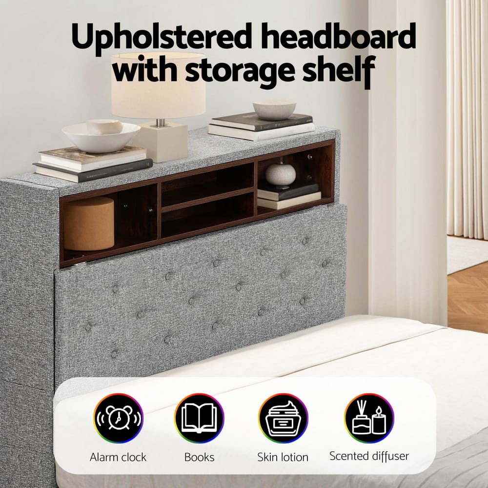 King Single Bed Frame With Storage 107x203cm