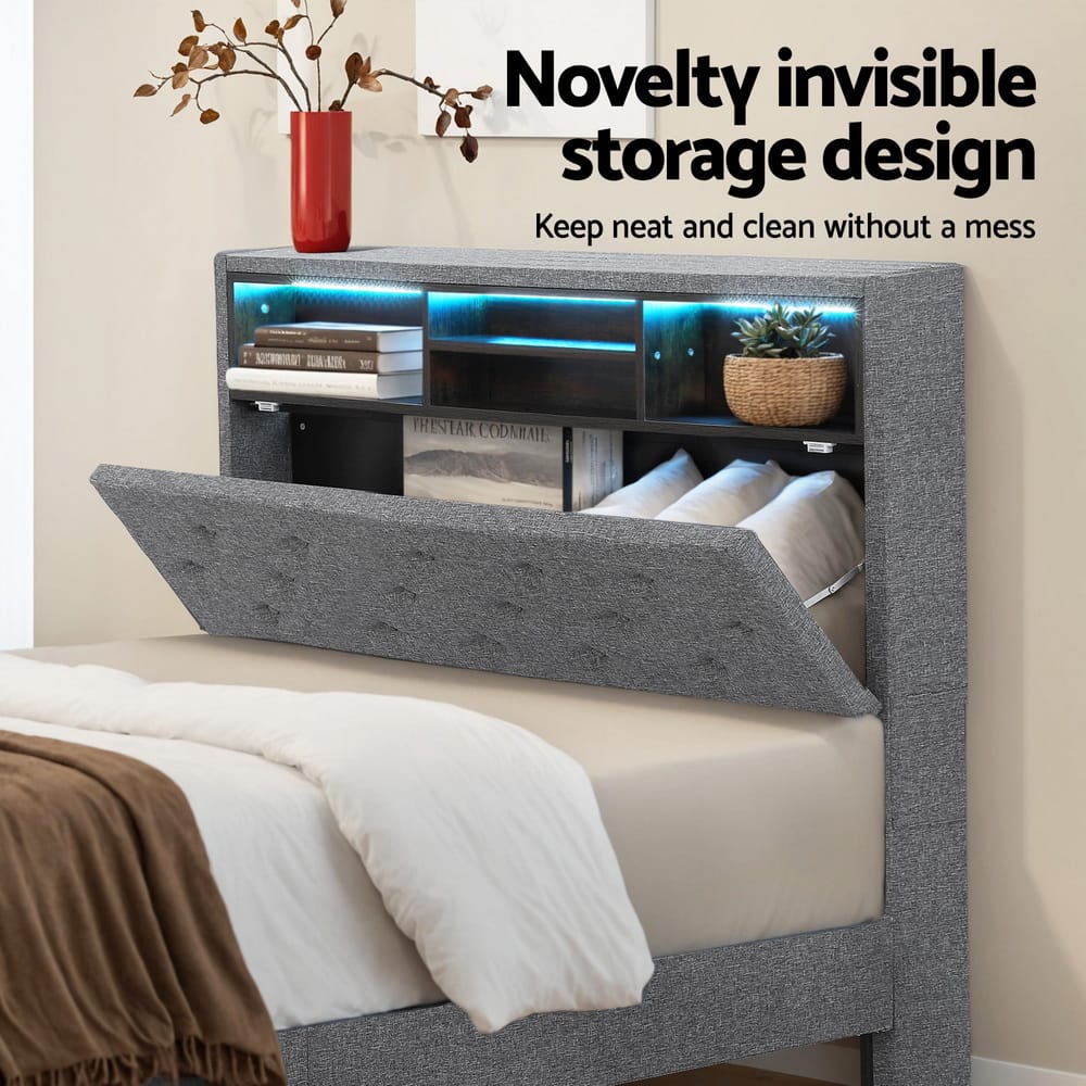 King Single Bed Frame With Storage 107x203cm