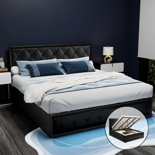 King Size Gas Lift Bed Frame Base With Storage