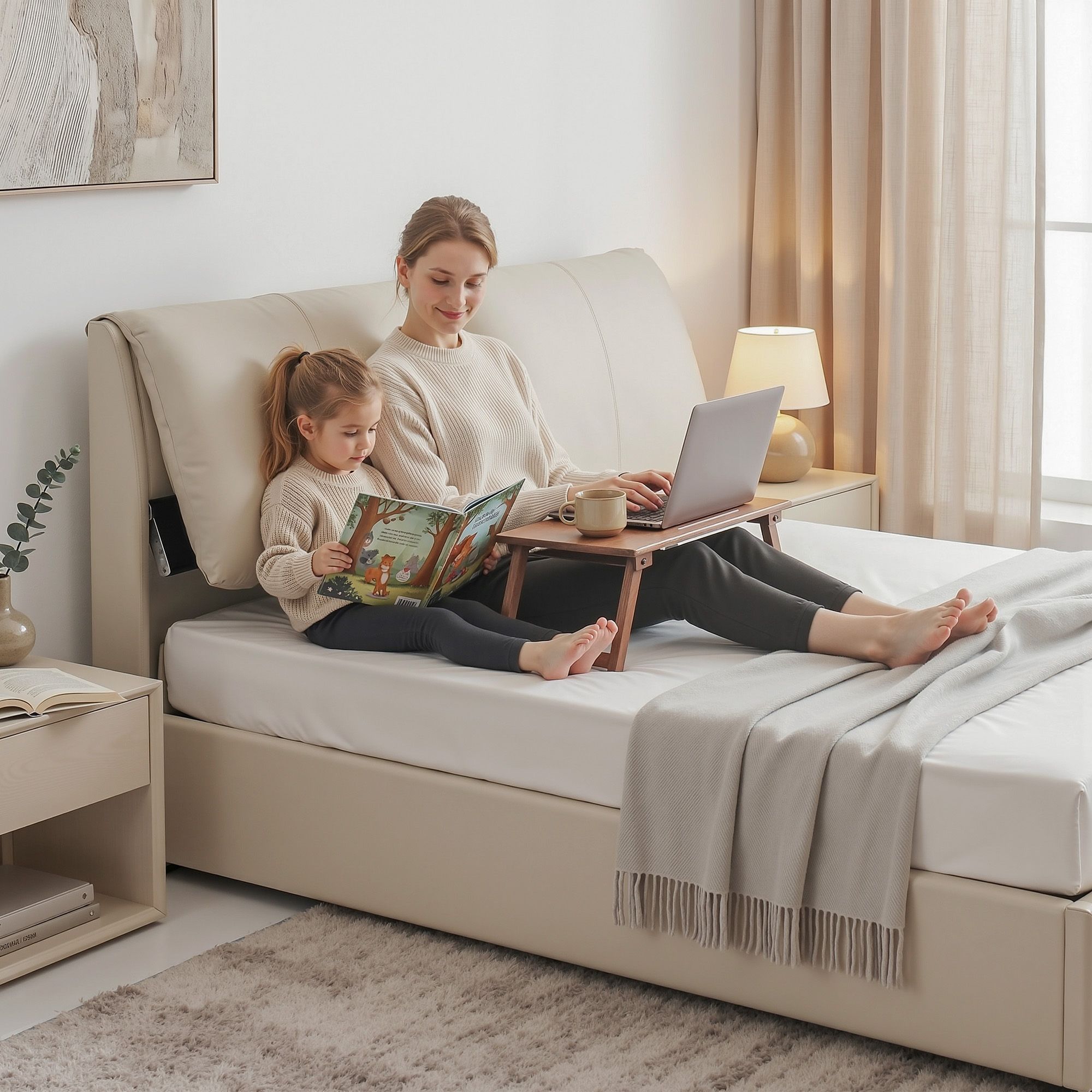 Queen Bed Frame Gas Lift Storage Drawers | Simpledeals