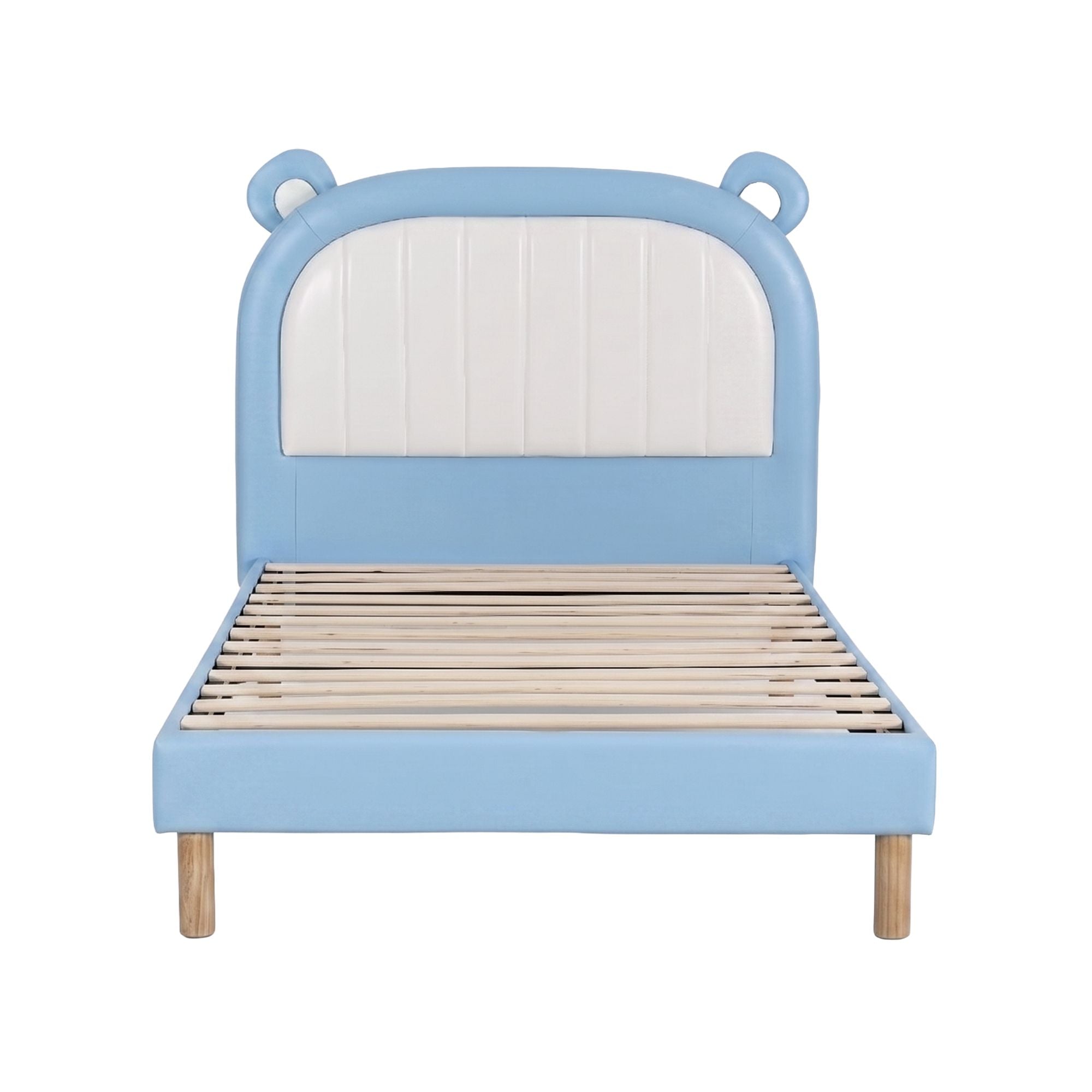 Kids King Single Bed Bear Headboard Blue | Simpledeals