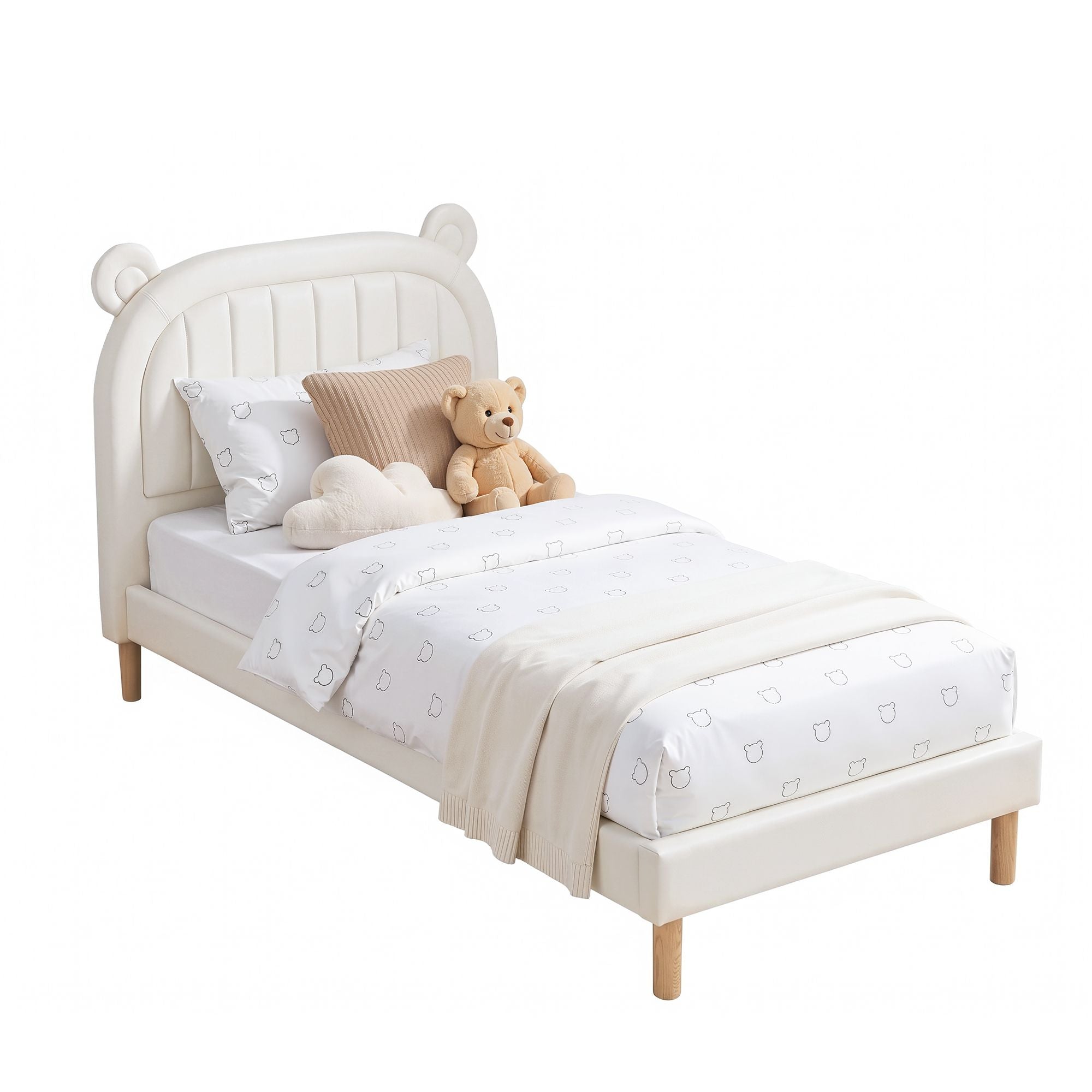 Kids King Single Bed Bear Ears Headboard | Simpledeals