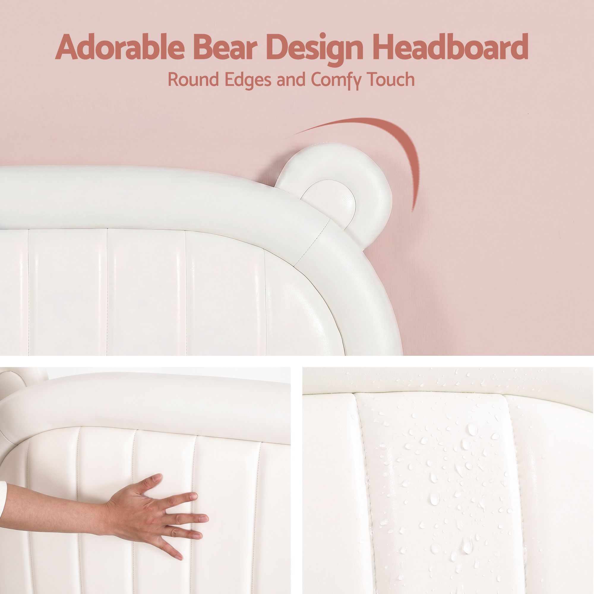 Kids King Single Bed Bear Ears Headboard | Simpledeals