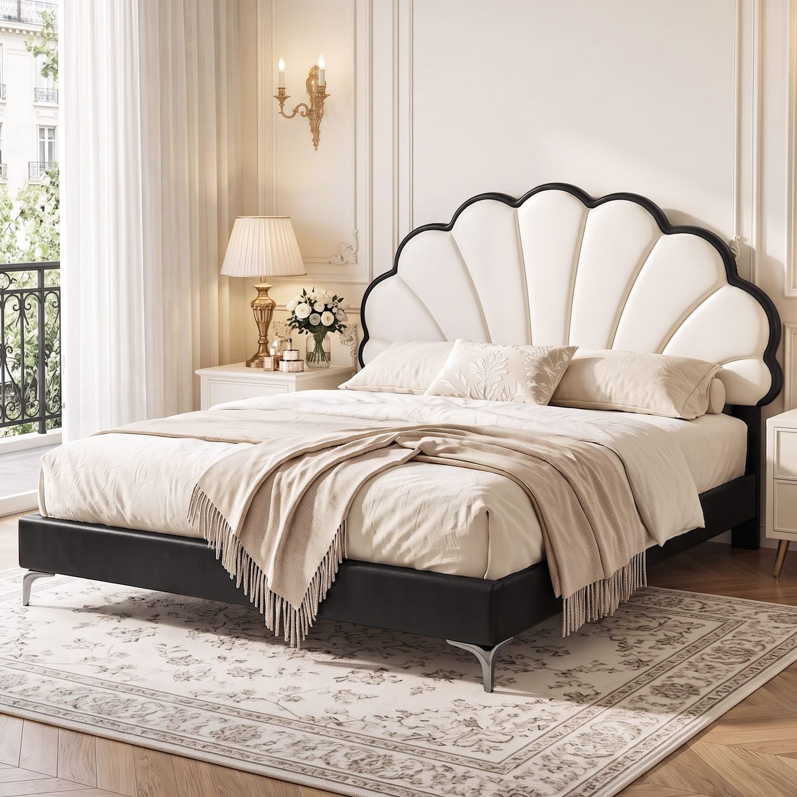 Queen Bed Frame Adjustable Headboard 215x160cm