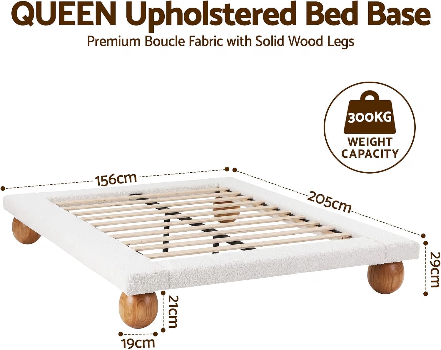 Queen Bed Frame And Storage Set 205x156cm