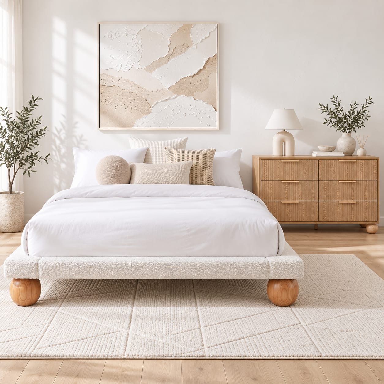Queen Bed Frame And Storage Set 205x156cm