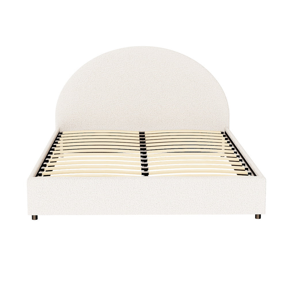 Strorage Beds Base - Gas Lift Bed Frame With Storage Platform Boucle Fabric-Queen Size