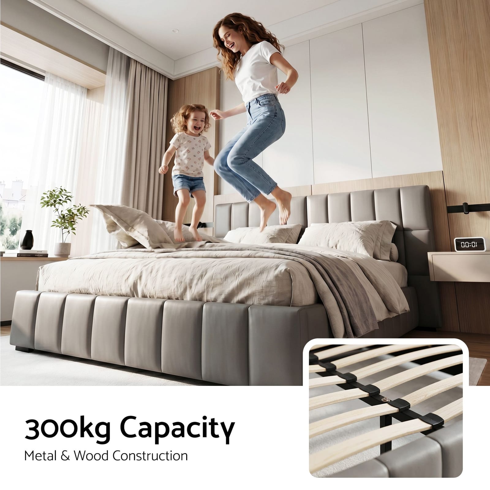 Double Bed Frame Gas Lift 13x2cm
