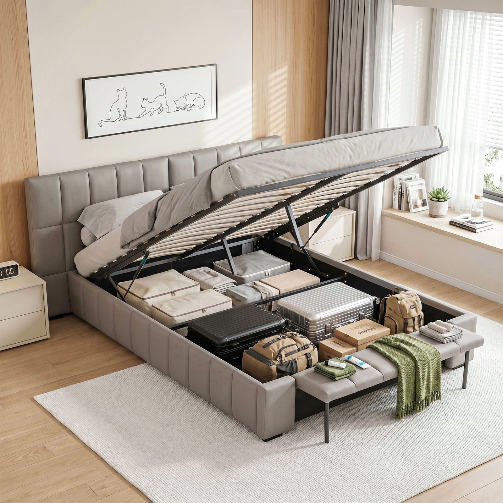 Queen Gas Lift Bed Frame 13x2cm
