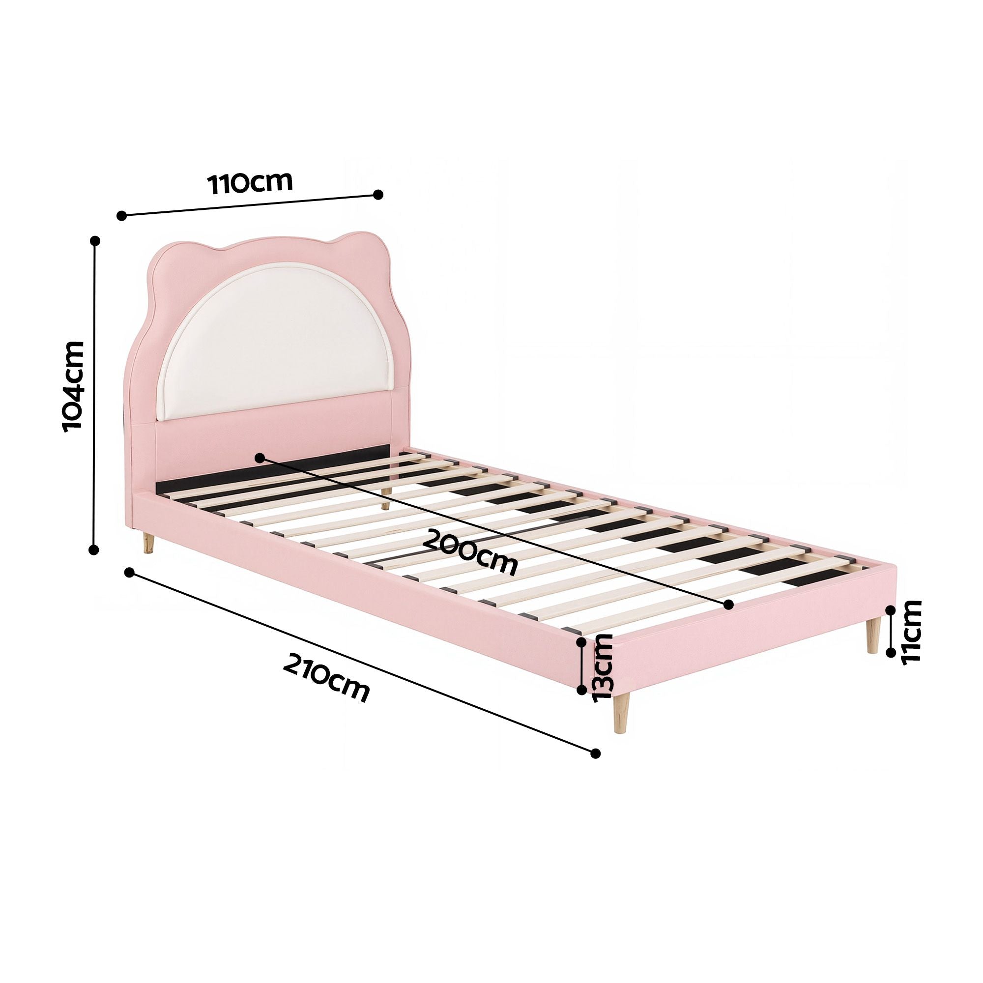 King Single Kids Bed Frame Pink Cat | Simpledeals