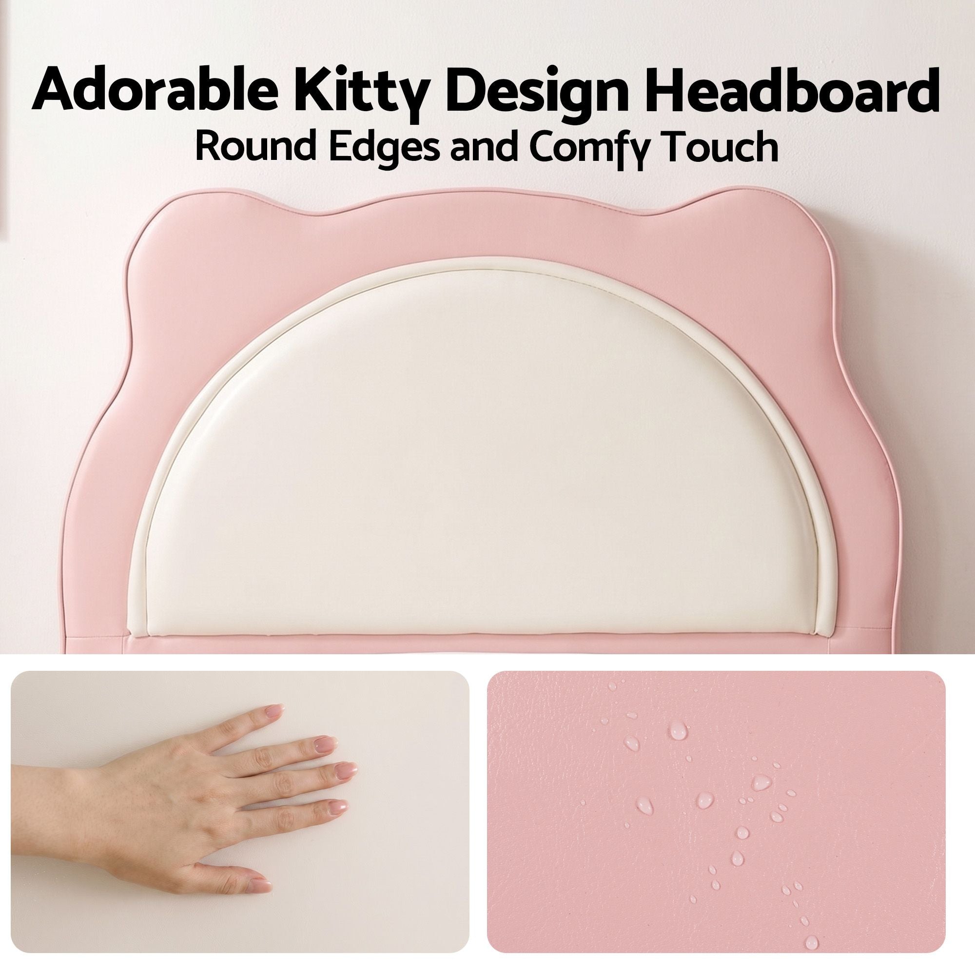 King Single Kids Bed Frame Pink Cat | Simpledeals