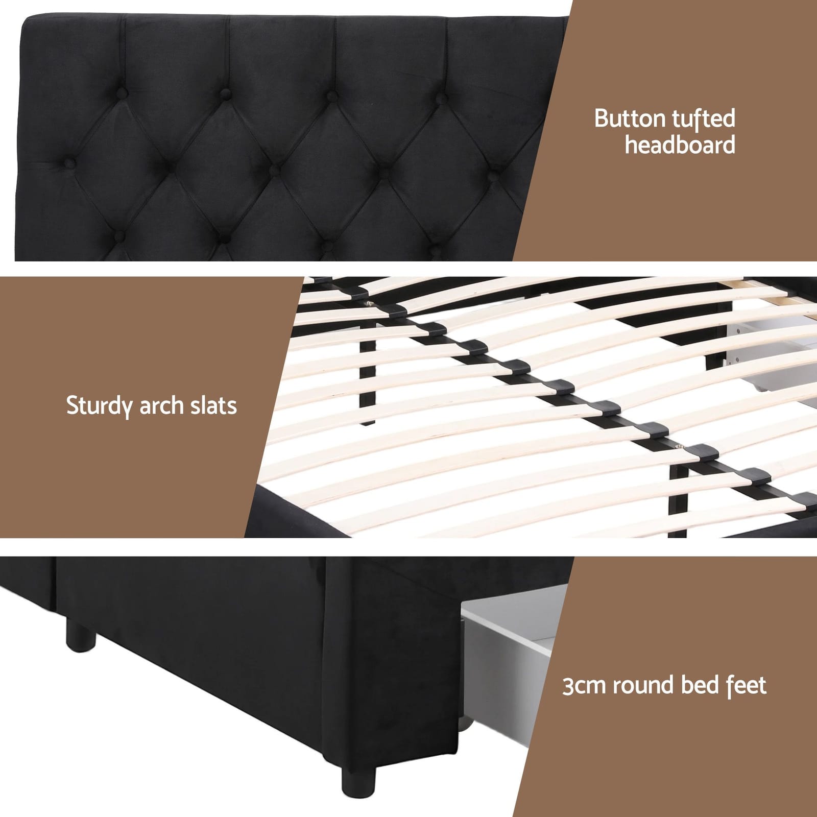 King Bed Frame Storage 2x3cm