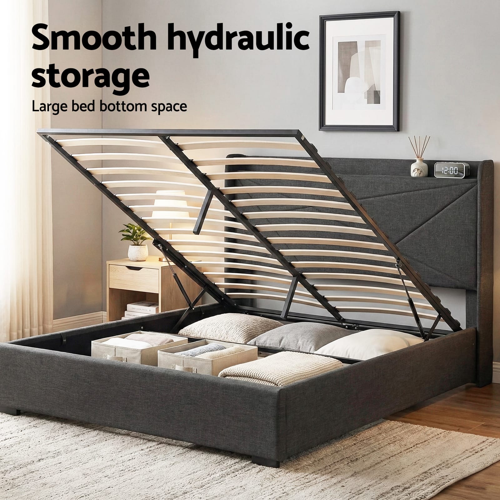 Double Bed Frame Storage 2x3cm